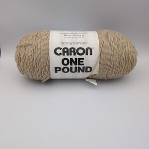 Caron One Pound Yarn Lace 10585 Beige Tan 16 oz 812 yd Worsted Acrylic USA
